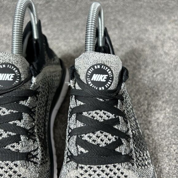 Nike Free Run Flyknit 2018 942839-101 Women’s Size 6.5 Black Running Shoes Used - Picture 4 of 13